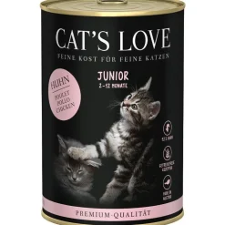 Pâtée pour chat au poulet pur Cat's Love Junior – en boîte de 400 g