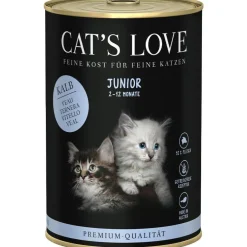 Pâtée pour chat au veau pur Cat's Love Junior – en boîte de 400 g
