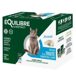 Pâtée "Sérénité effilés" pour chat adulte ou stérilisé à la truite et aux courgettes Équilibre & Instinct - 12 x 85 g