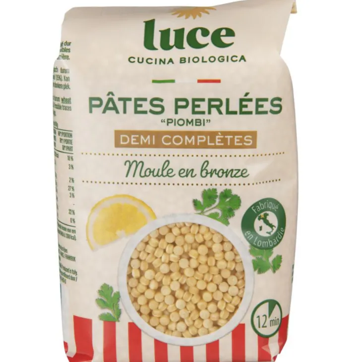 Pâtes perlées demi-complètes bio Piombi - 500 g