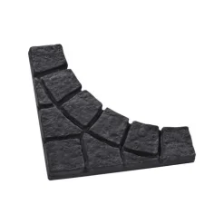 Quart de tour d'arbre à petit pavé en béton coloris ardoise Hairie Grandon- 44,8 x 44,8 cm