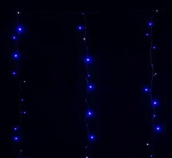 Rallonge rideau lumineux LED à lumière fixe bleu sur secteur - 2 m