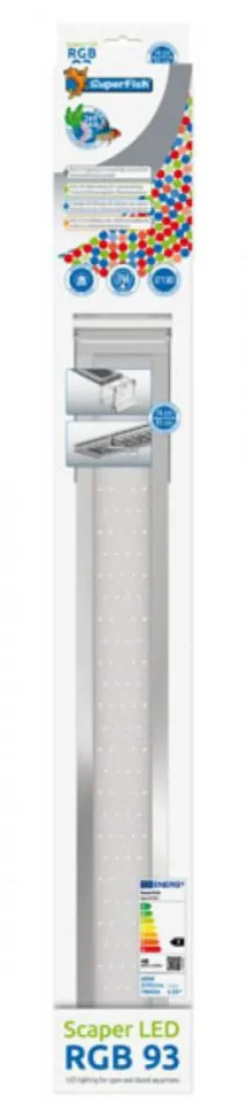 Rampe LED Scaper RGB pour aquarium d'eau douce, 48W 7800K - SUPERFISH - modèle 93