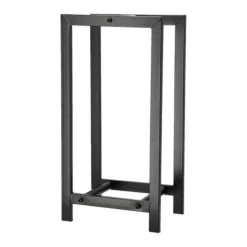 Range et portes buches coloris noir en acier - 30 x 23,5 x 59,7 cm