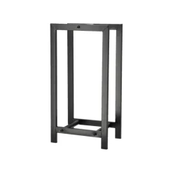 Range et portes buches coloris noir en acier - 30 x 23,5 x 59,7 cm