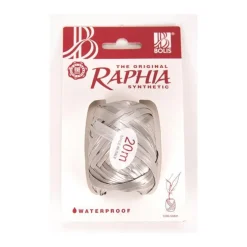 Raphia synthétique argent - 13 mm x 20 m