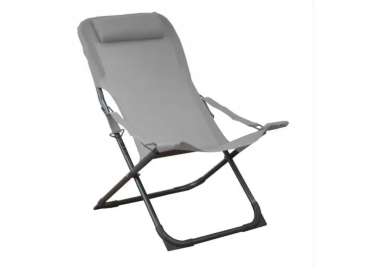 Relax de jardin pliant, couleur graphite / perle - PROLOISIRS Easy