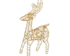 Renne en métal or à micro LED fixe blanc chaud à piles - 5 x 12 x 21,1 cm