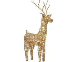 Renne lumineux extérieur en résine tressée 360 LED blanc chaud Kaemingk - H 104 cm