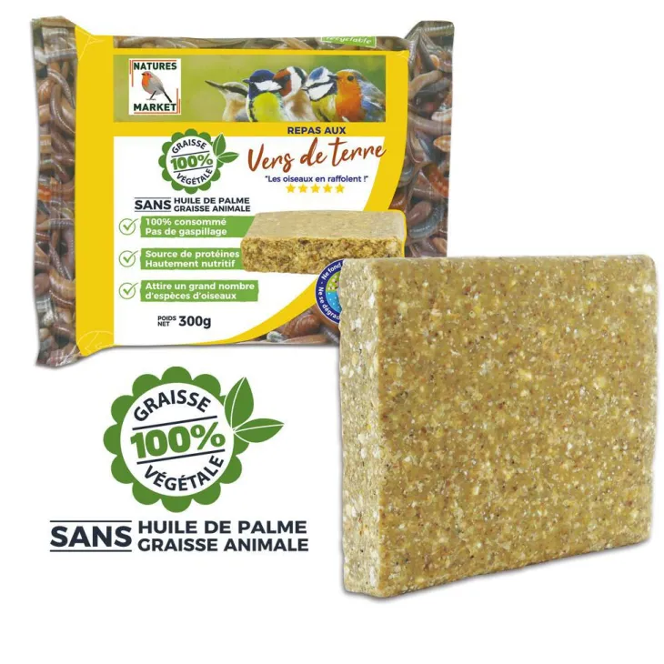 Repas aux vers pour oiseaux de la nature Natures Market – 300 g