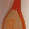 Repose-cuillère orange en grès Hector