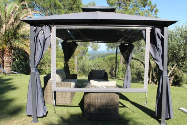 Rideau brise pluie coloris gris en PVC Couleurs du monde