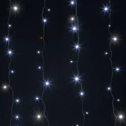 Rideau lumineux LED à lumière fixe blanc chaud sur secteur - 2 m