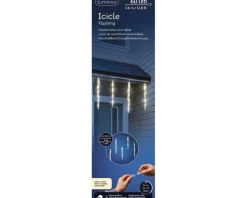 Rideau lumineux stalactite flash 60 LED blanc chaud sur câble transparent - 360 x 39 cm