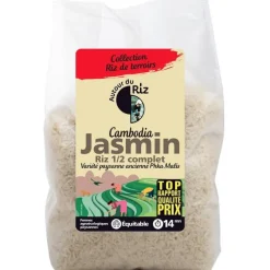 Riz jasmin 1/2 complet bio Autour du riz - 2 kg