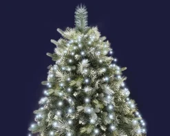 Robe de sapin lumineuse à 432 micro-LED blanc froid sur câble noir intérieur/extérieur - 1,80 m