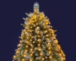 Robe de sapin lumineuse à 432 micro-LED ambre sur câble noir intérieur/extérieur - 1,80 m