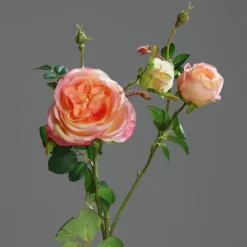 Rose artificielle avec 2 boutons - 60 cm