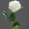 Rose mi-ouverte artificielle H48 cm