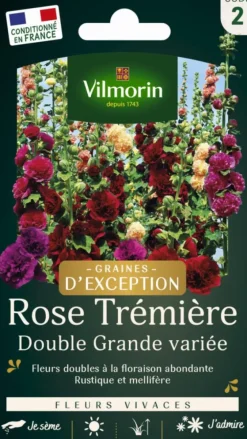 Rose Trémière Double grande variée Vilmorin - graines à semer