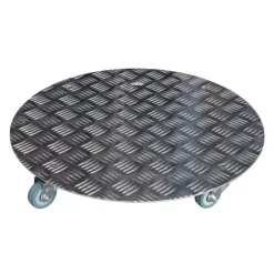 Roule plante rond en aluminium à 5 roues gris Ø 50 cm