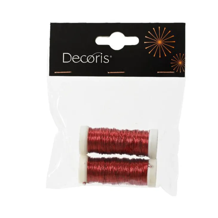 Rouleau de fil métal coloris rouge - 3000 cm