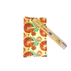 Rouleau en bee wrap à découper motifs nymphéa bio Anotherway - 70 x 30 cm