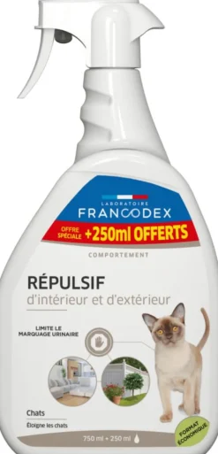 RŽpulsif d'intŽrieur et d'extŽrieur pour chat agrumes et lavande Francodex - 1 L