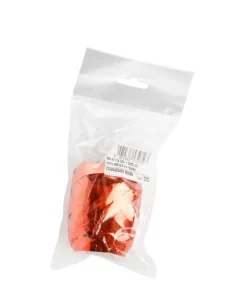 Ruban rouge métallisé pour paquet cadeaux en bobine forme œuf - 10 mm x 20 m