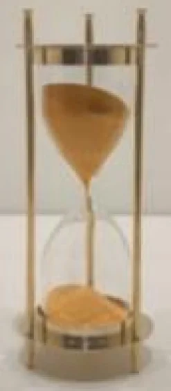 Sablier décoratif en verre et métal doré - Ø 6,5 x H 17 cm