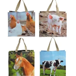 Sac de course animaux ferme 39,5x14,5x40 cm