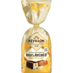 Sachet de nougats de Montélimar IGP chocolat noir et chocolat au lait Révillon - 370 g