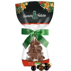 Sachet de sapins origami chocolat au lait et billes croustillantes bio Saveur et Nature - 130 g