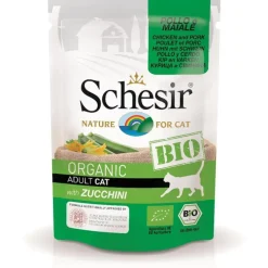 Sachet fraîcheur bio pour chat porc et bœuf avec courgettes