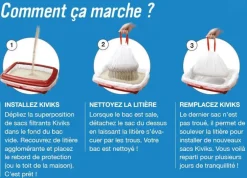 Sacs à litière filtrants pour chat coloris blanc Kiviks - Taille L 52 x 34 x 25 cm