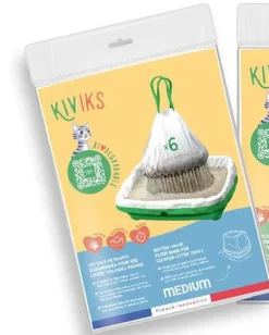 Sacs à litière filtrants pour chat coloris blanc Kiviks - Taille M 46 x 33 x 12 cm