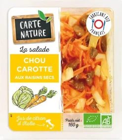 Salade Chou carottes et raisins secs Carte Nature - 160 g