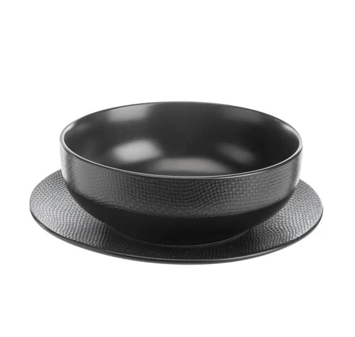 Saladier Vesuvio coloris noir en grès - Ø 16,5 cm