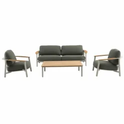 Salon bas en teck FSC beige/vert ROYAL GARDEN KEMO