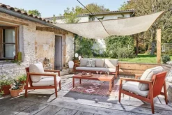 Salon bas yatch en aluminium, 4 pièces, rust - PROLOISIRS