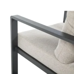 Salon de jardin en aluminium graphite Cyperus - 4 éléments (canapé, table basse et deux fauteuils)