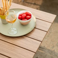 Salon de jardin en aluminium coloris beige Milly - 4 éléments (canapé, table basse et deux fauteuils)