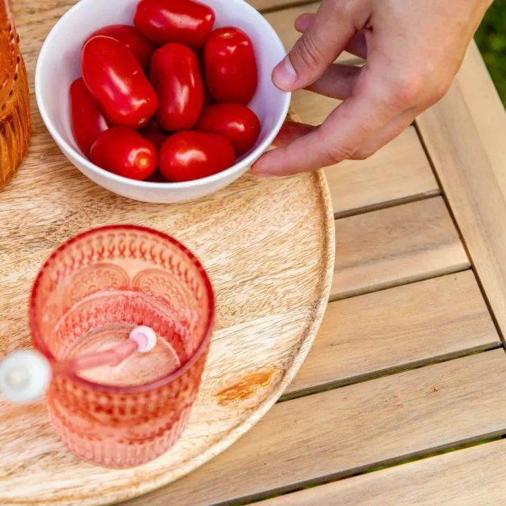 Salon de jardin en bois et corde coloris beige Séquoïa - 4 éléments (canapé, table basse et deux fauteuils)