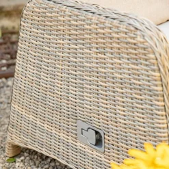 Salon de jardin en résine coloris beige Vérando - 4 éléments (canapé, table basse et deux fauteuils)