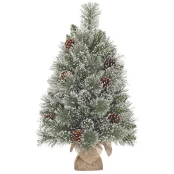 Sapin de Noël artificiel givré avec toile de jute Vandans
