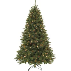 Sapin de Noël artificiel vert prélampé Bristlecone