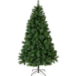 Sapin de Noël artificiel vert avec pied en métal Ontario
