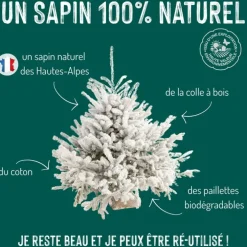Sapin de Noël naturel blanc effet enneigé glacé avec LED incorporées MagicTree®
