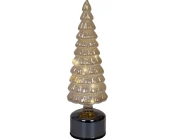 Sapin en verre ambré à micro LED blanc chaud effet flash  - Ø 10 x H 34,15 cm