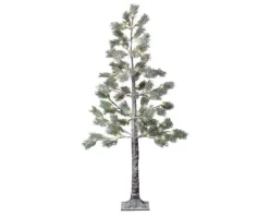 Sapin lumineux enneigé à 72 LED blanc chaud pour extérieur - Ø 60 x H 150 cm